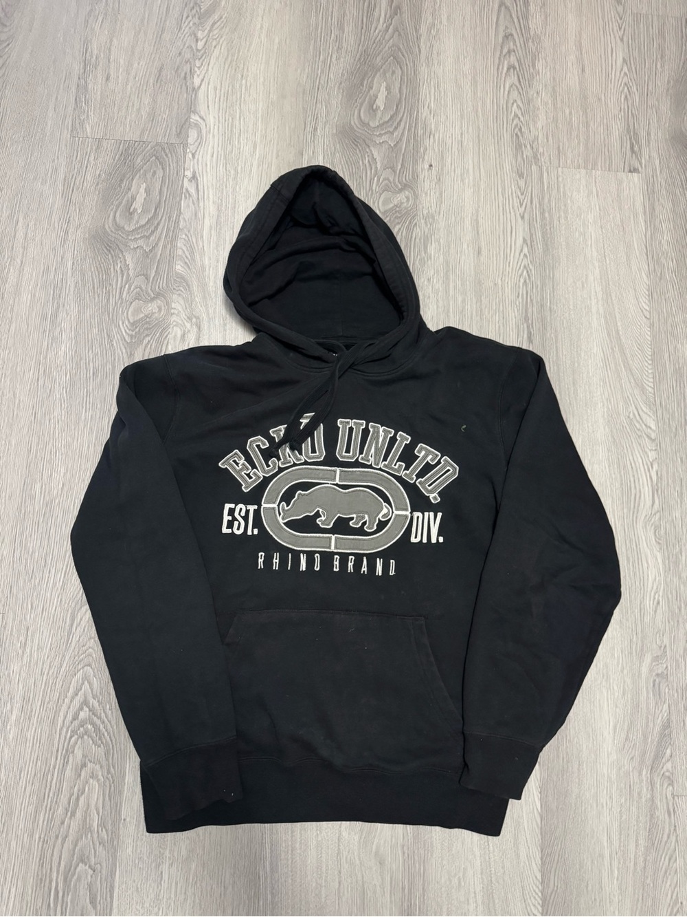 Ecko Unlimited Black Pullover Hoodie with Rhino Crest